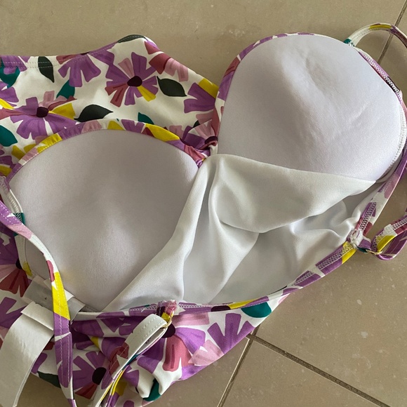 Kate Spade Floral Womens Wallflower Draped Molded Cup One Piece Size XS - Picture 7 of 9